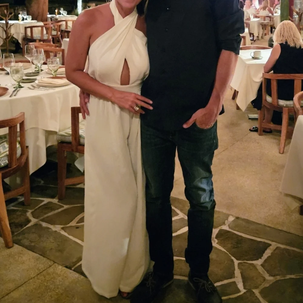 White Halter Jumpsuit - Picture 1 of 4